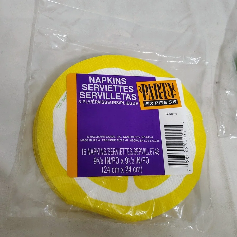 Hallmark Party Express Lemon‎ Slice & Strawberry Napkins Set New Dining crafting